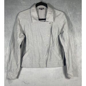 Eileen Fisher Pewter‎ Gray Convert Collar Short Jacket XS